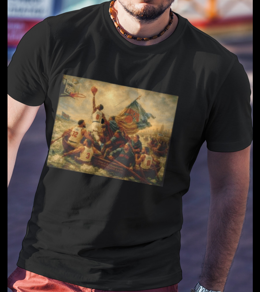OG Anunoby Karl Anthony Towns Josh Hart Jalen Brunson New York Knicks 2026 NBA Renaissance Hoops Masterpiece T-Shirt