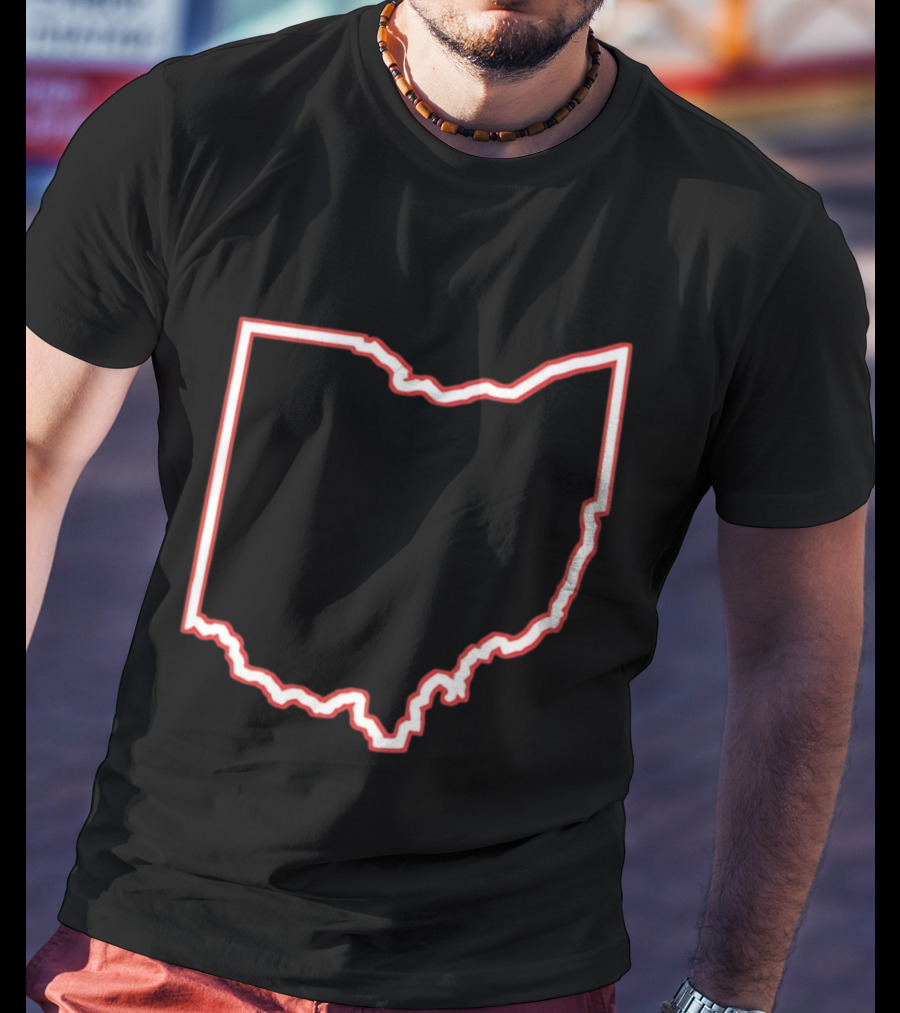 Ohio Outline Simple State Map Red T-Shirt