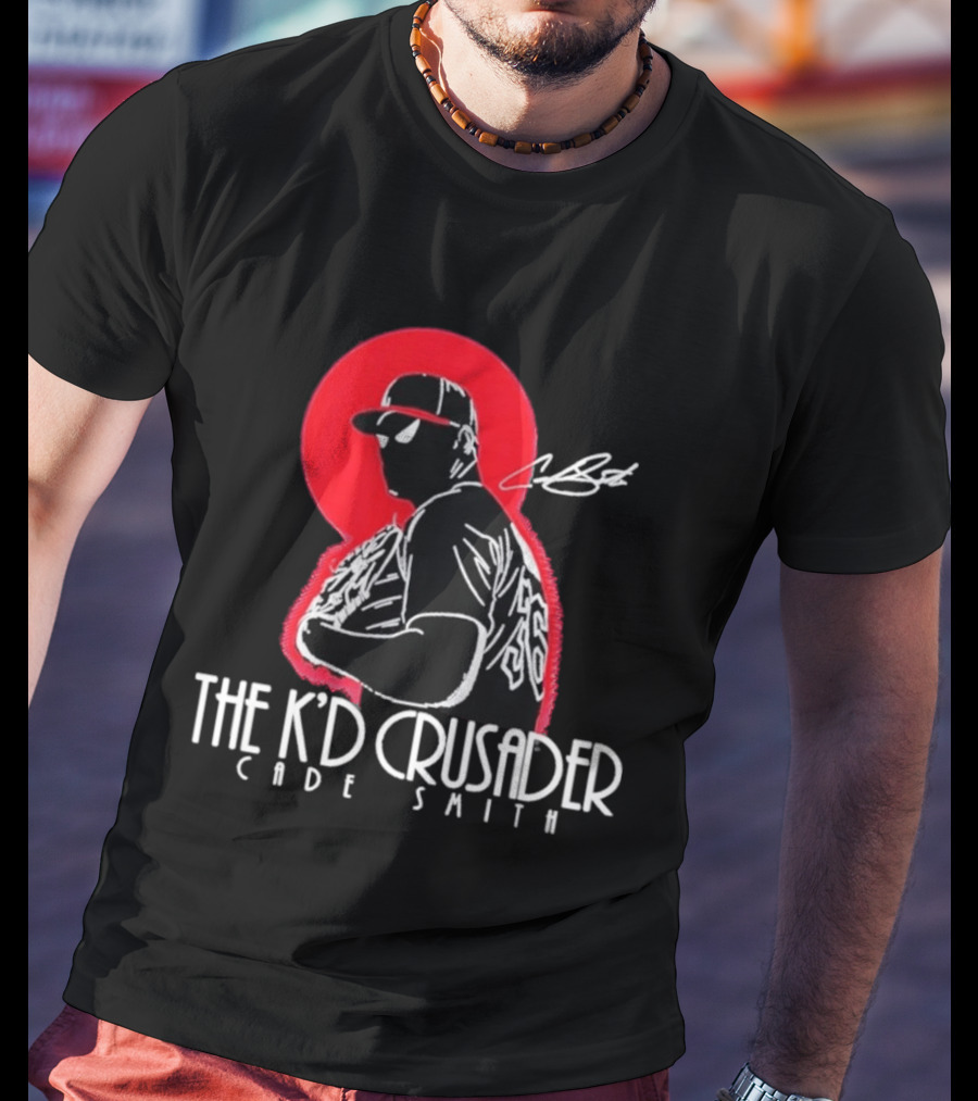 The K'D Crusader Cade Smith Baseball Player Silhouette Red T-Shirt