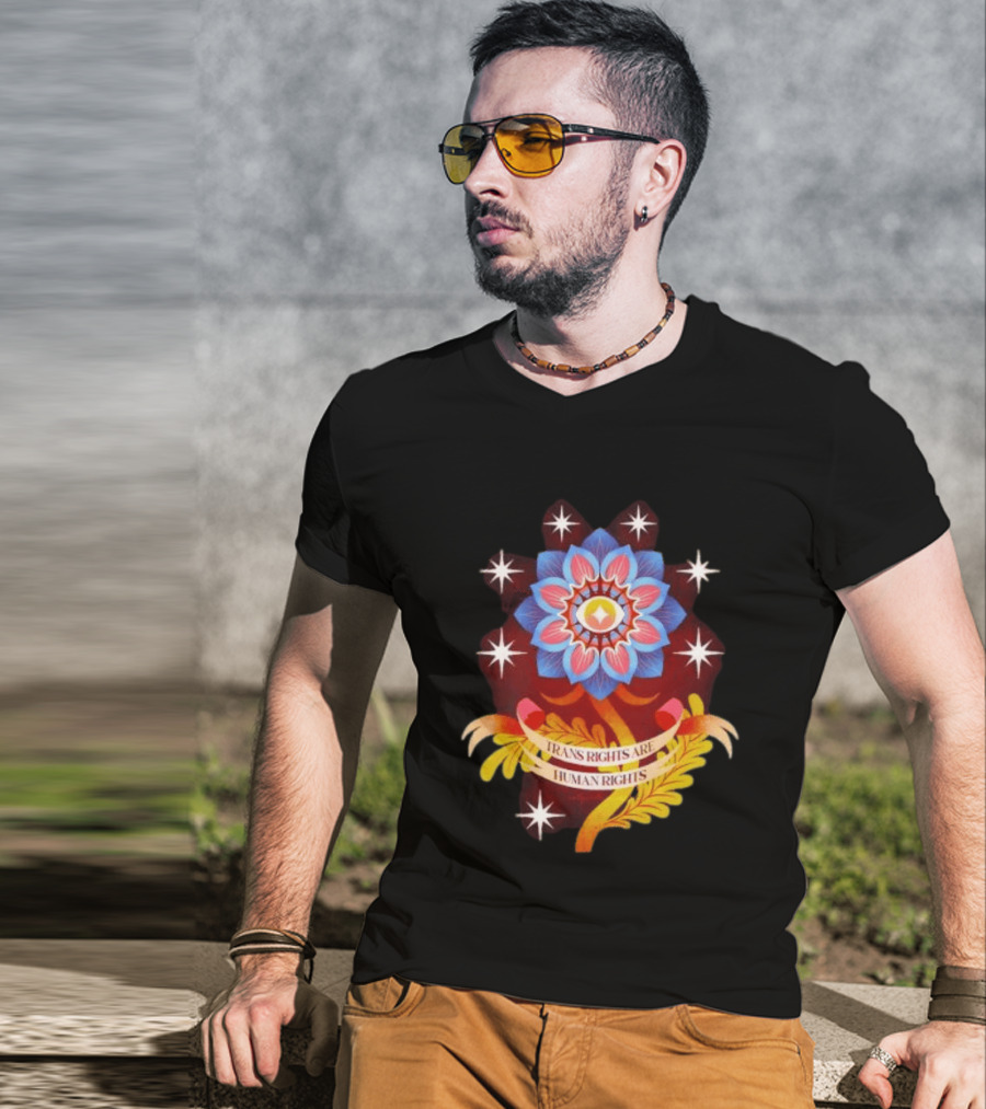 Trans Rights Are Human Rights Eye Floral Pride LGBT T-Shirt