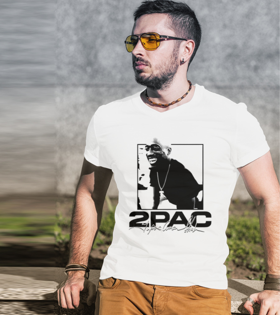 2pac Tupac Shakur Live And Die In LA Iconic Black And White T-Shirt
