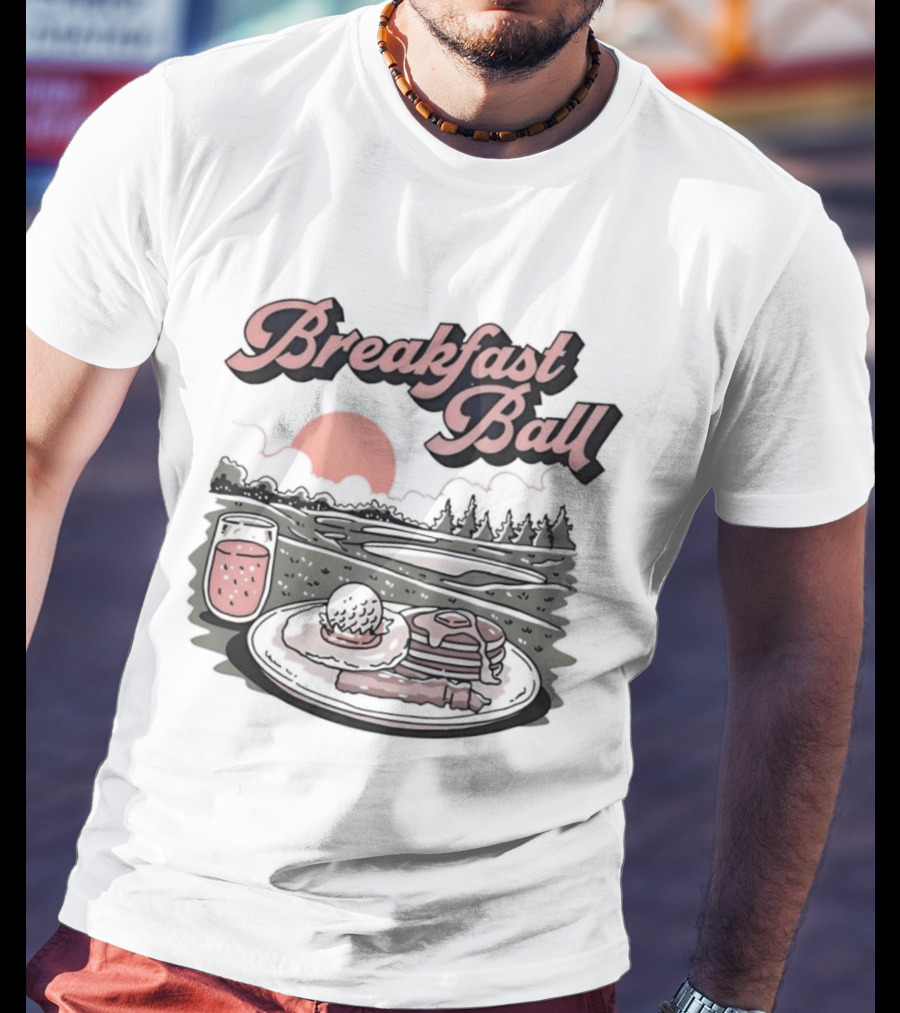 Breakfast Ball Pancakes Sunrise Golf Course T-Shirt