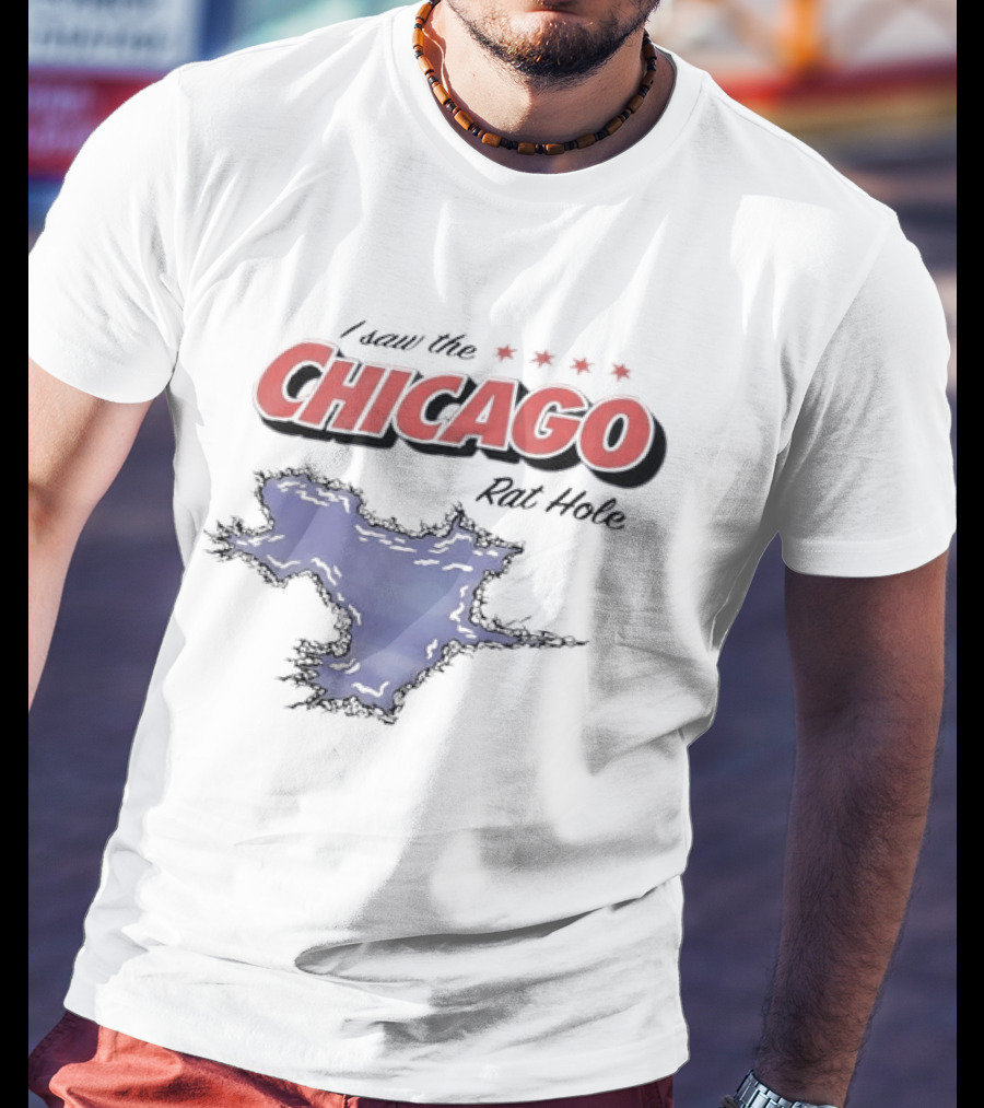 I Saw The Chicago Rat Hole City Meme With Chicago Stars And Map T-Shirt