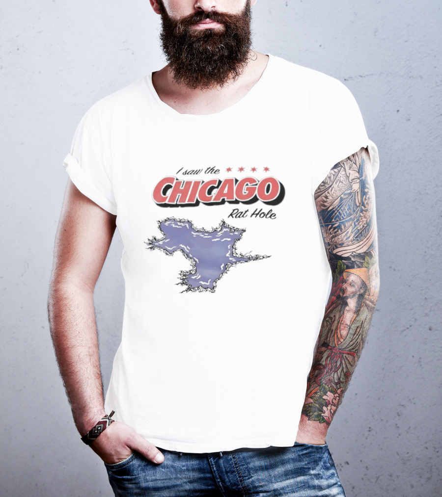 I Saw The Chicago Rat Hole City Meme With Chicago Stars And Map T-Shirt