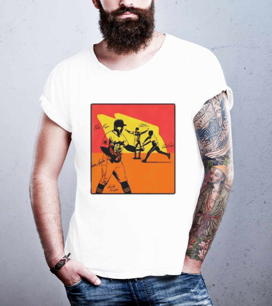 Cleveland Guardians Baseball Team Players Signatures Dynamic T-Shirt