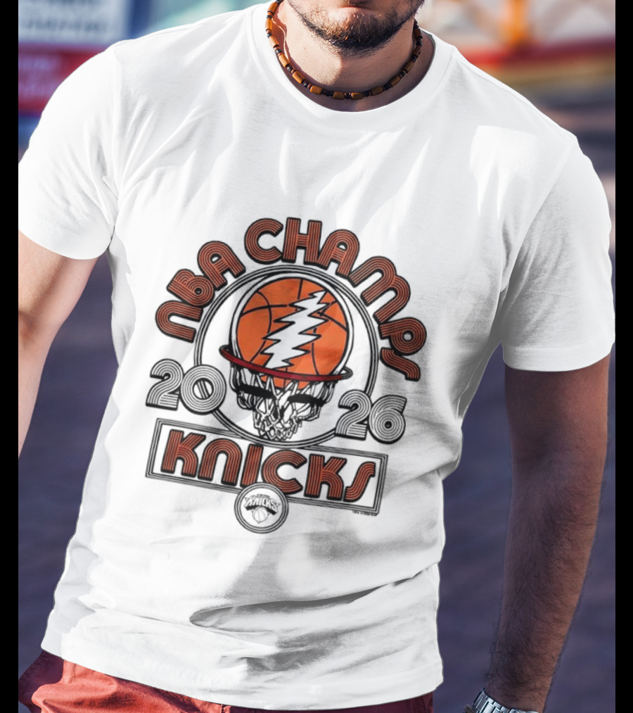 NBA Champs 2026 New York Knicks Grateful Dead Collaboration T-Shirt