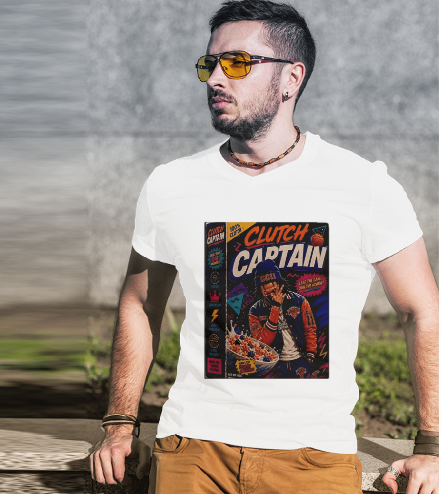 Jalen Brunson New York Knicks Clutch Captain Lead The Game Own The Moment 100% Clutch T-Shirt