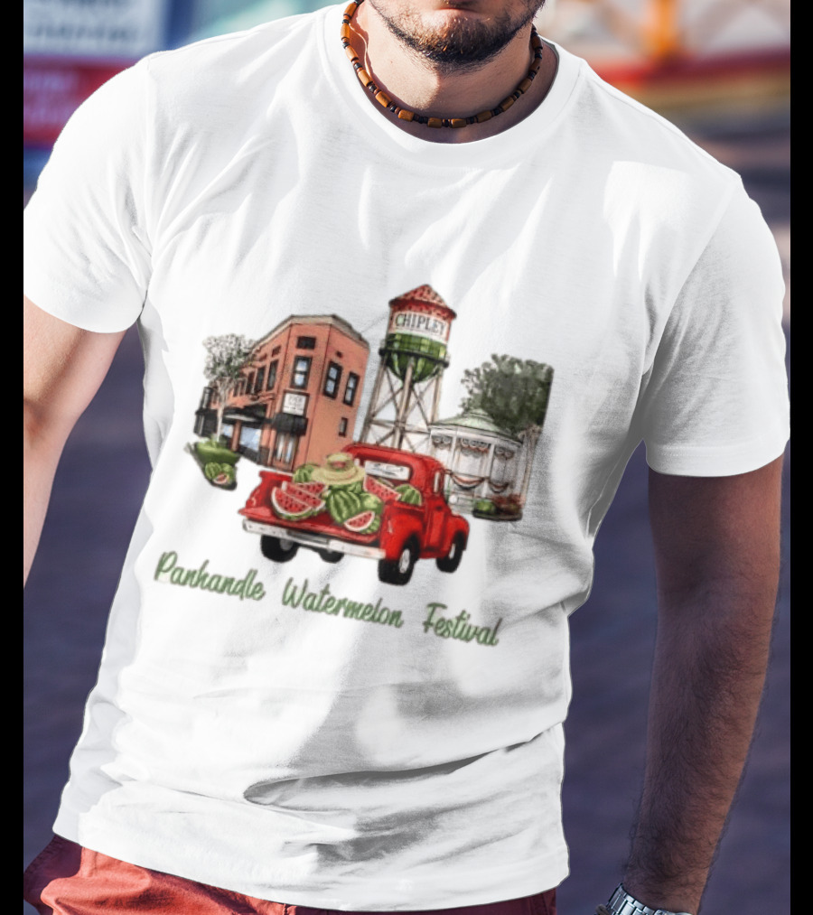Panhandle Watermelon Festival Chipley Vintage Truck Scene T-Shirt