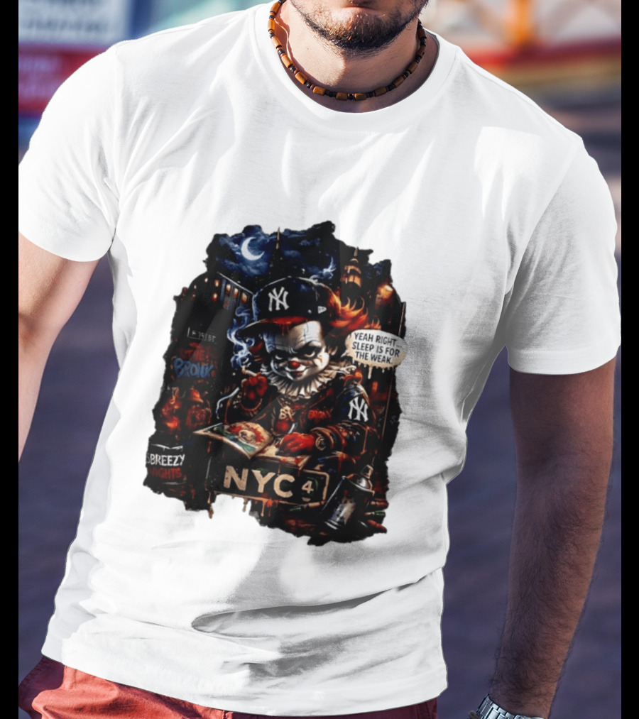 Pennywise NYC Yankees Bronx Thug Life Yeah Right Sleep Is For The Weak T-Shirt