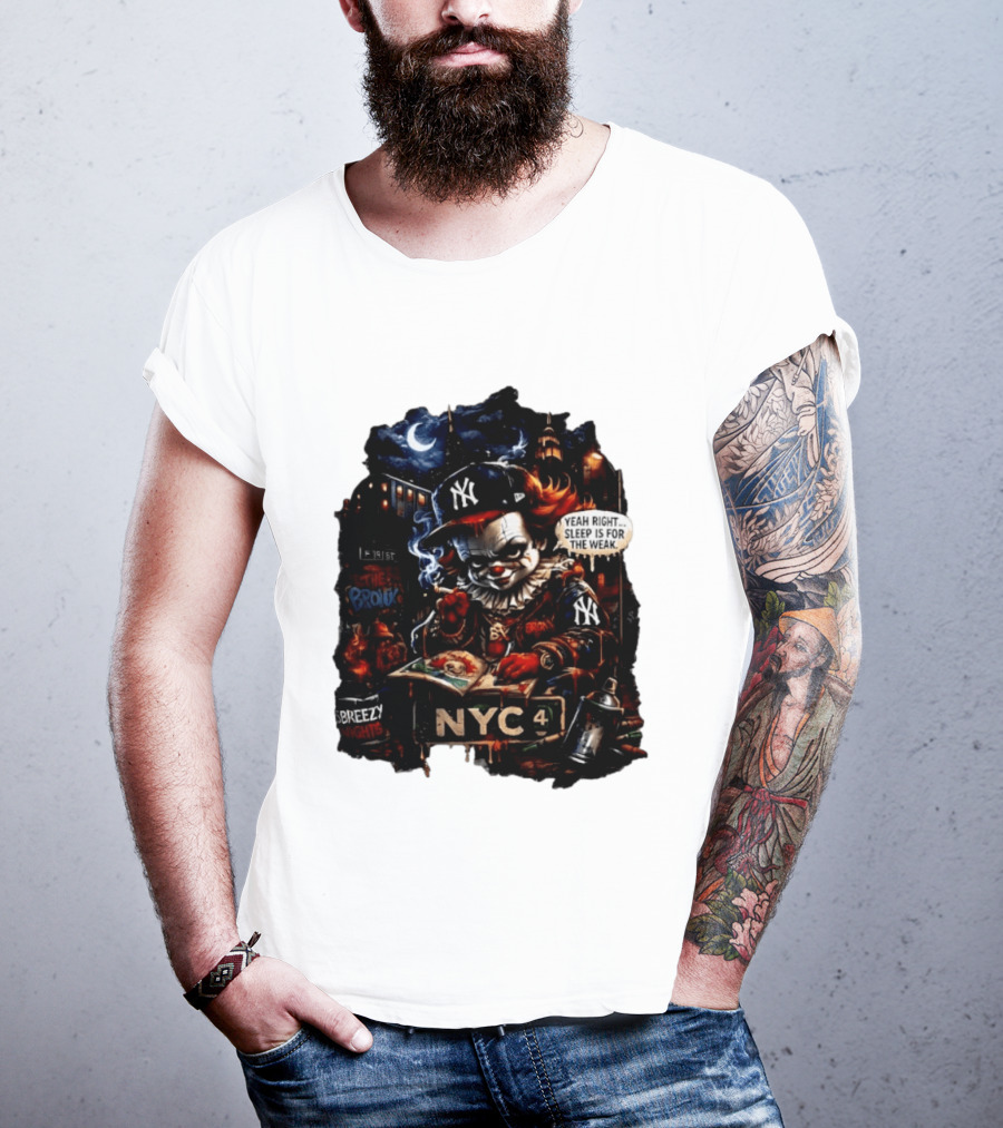 Pennywise NYC Yankees Bronx Thug Life Yeah Right Sleep Is For The Weak T-Shirt