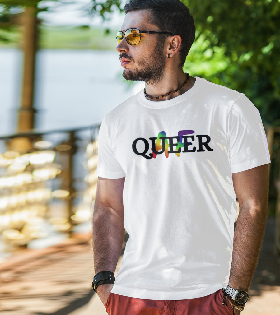 Queer AF Rainbow Pride Celebration Visibility LGBTQ+ T-Shirt
