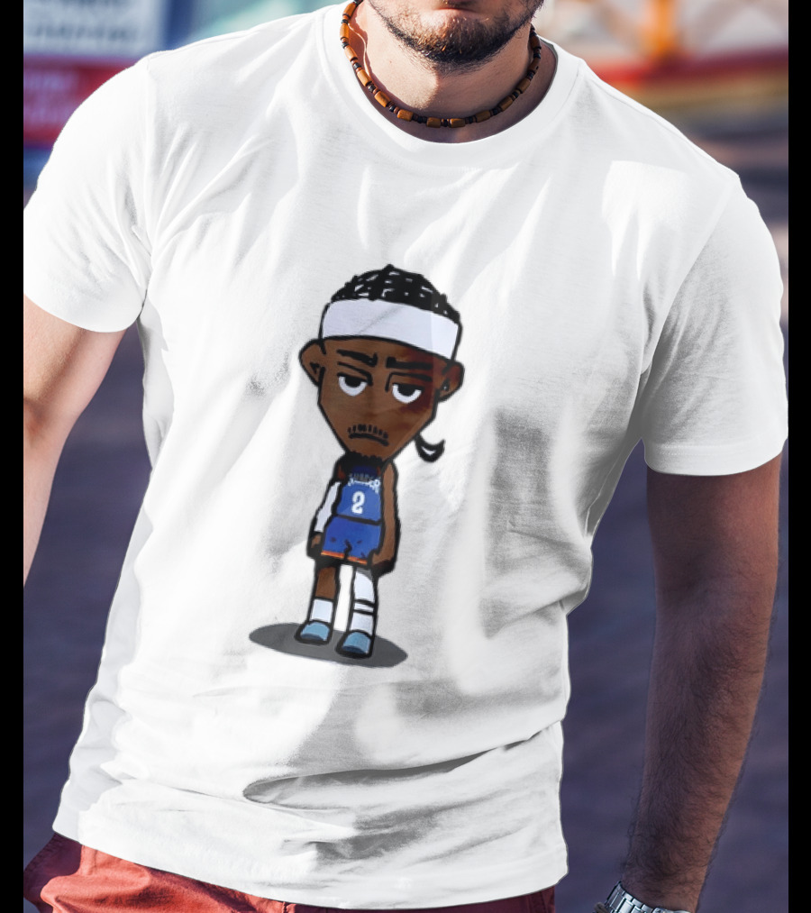 Shai Gilgeous Alexander Sad Cartoon OKC Thunder Basketball Player T-Shirt