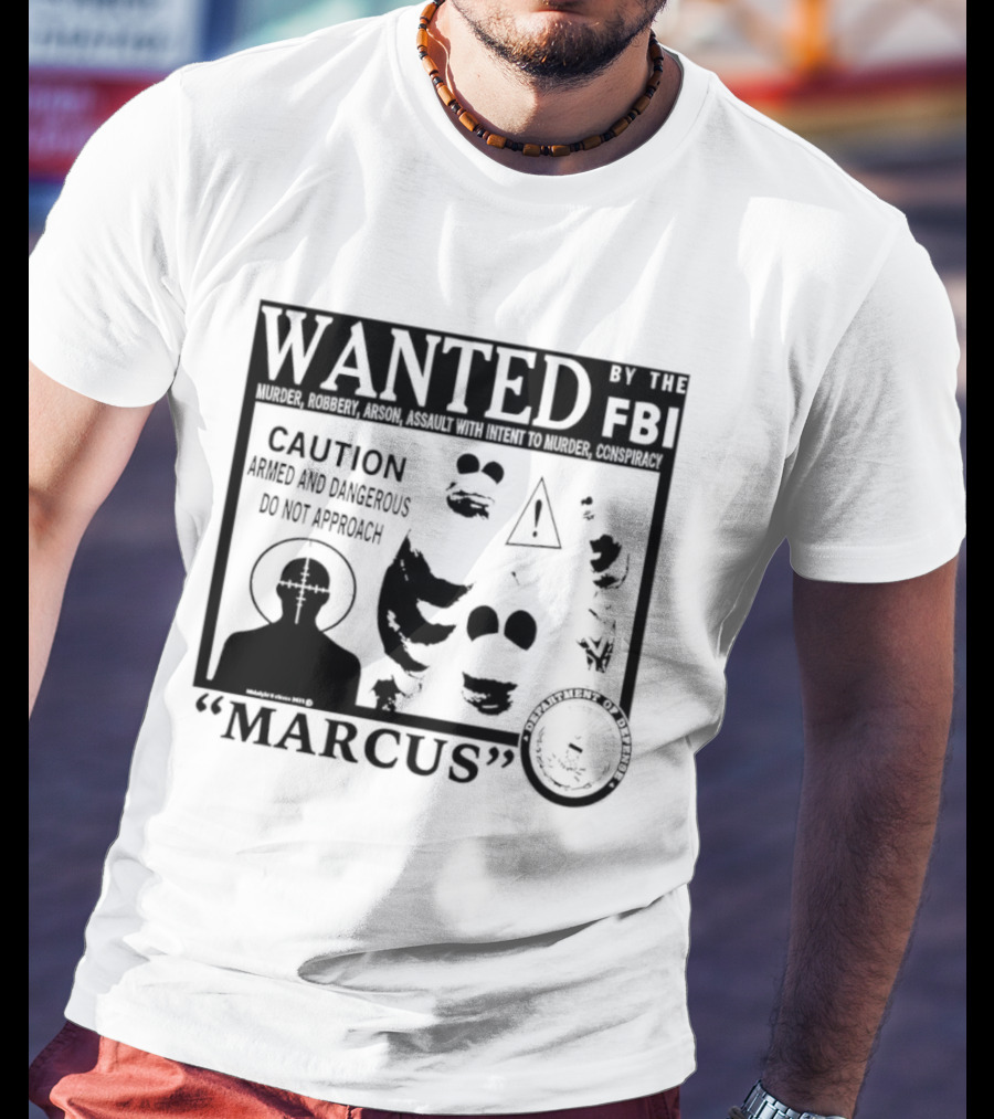 WANTED FBI Caution Marcus Cactus T-Shirt