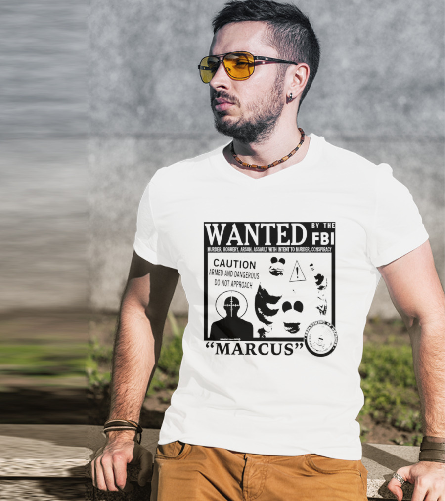 WANTED FBI Caution Marcus Cactus T-Shirt