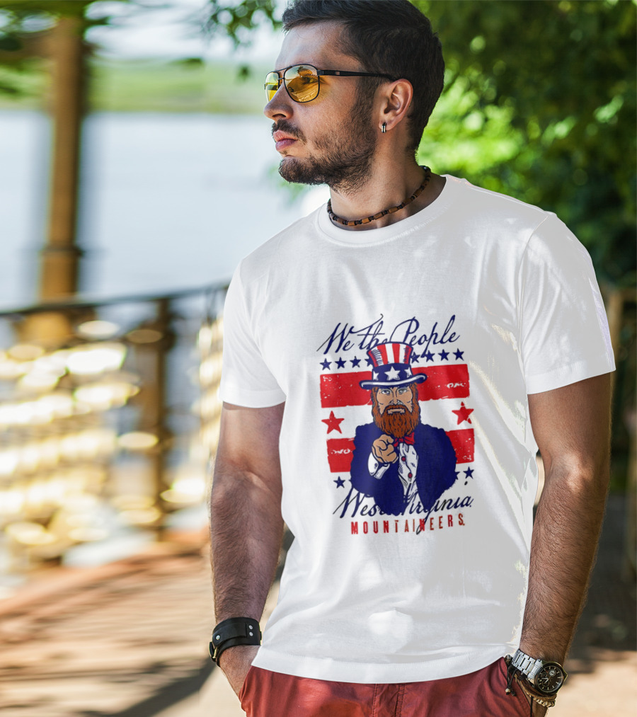 We The People West Virginia Mountaineers Uncle Sam Patriotic Stars And Stripes T-Shirt