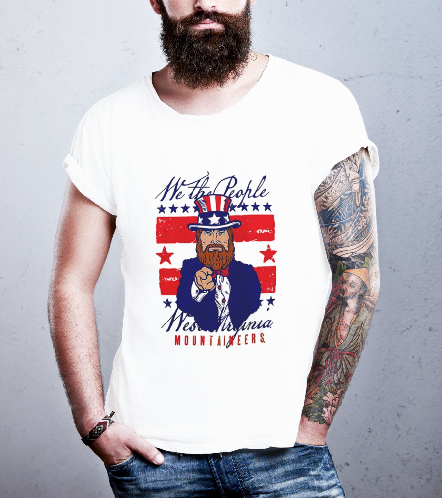 We The People West Virginia Mountaineers Uncle Sam Patriotic Stars And Stripes T-Shirt