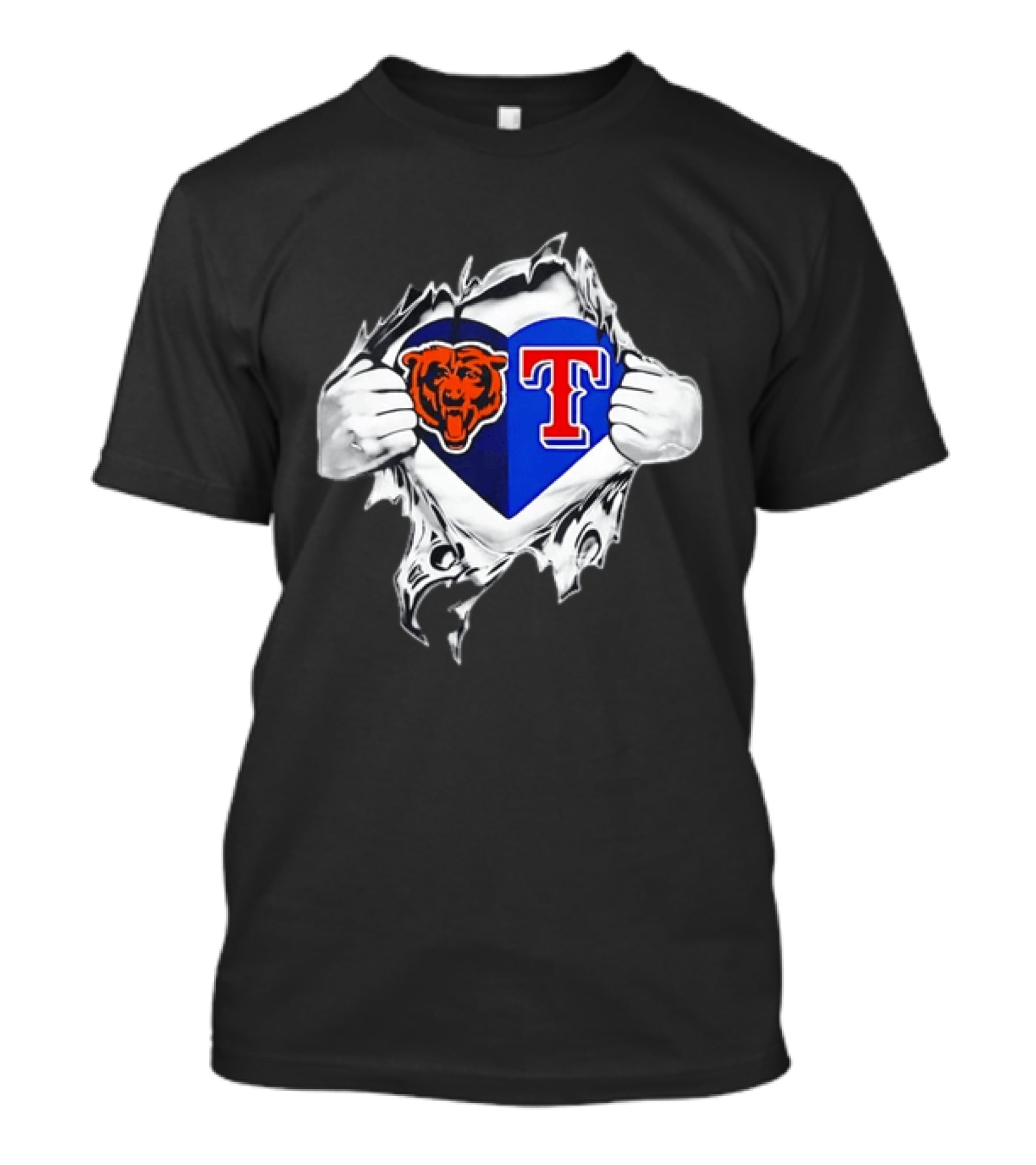 Chicago Bears And Texas Rangers Heart T-Shirt