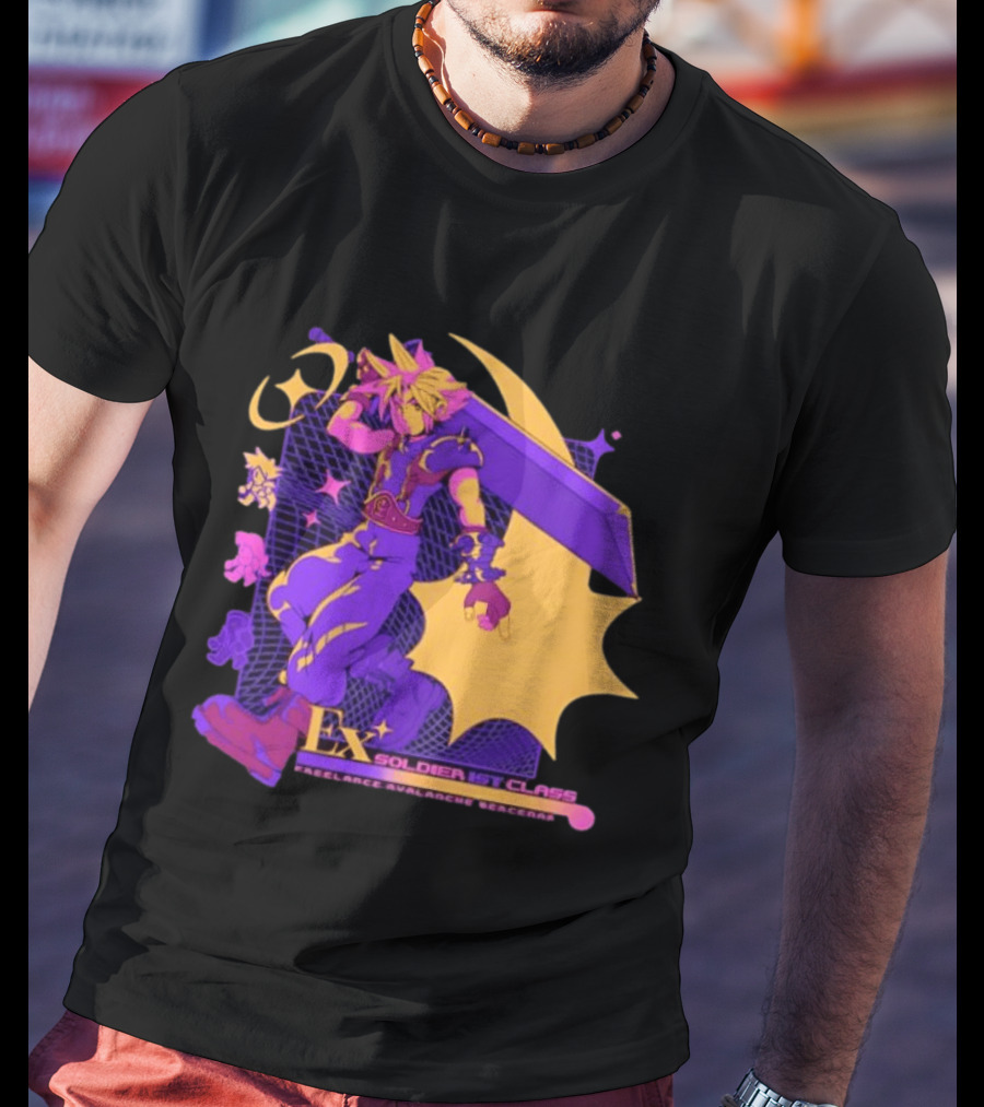 Cloud Strife Ex SOLDIER 1st Class Freelance Avalanche Mercenary Final Fantasy VII T-Shirt