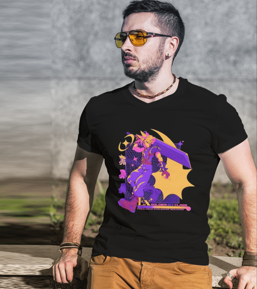 Cloud Strife Ex SOLDIER 1st Class Freelance Avalanche Mercenary Final Fantasy VII T-Shirt