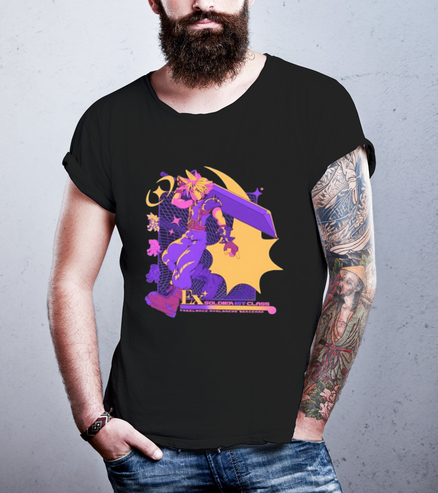 Cloud Strife Ex SOLDIER 1st Class Freelance Avalanche Mercenary Final Fantasy VII T-Shirt