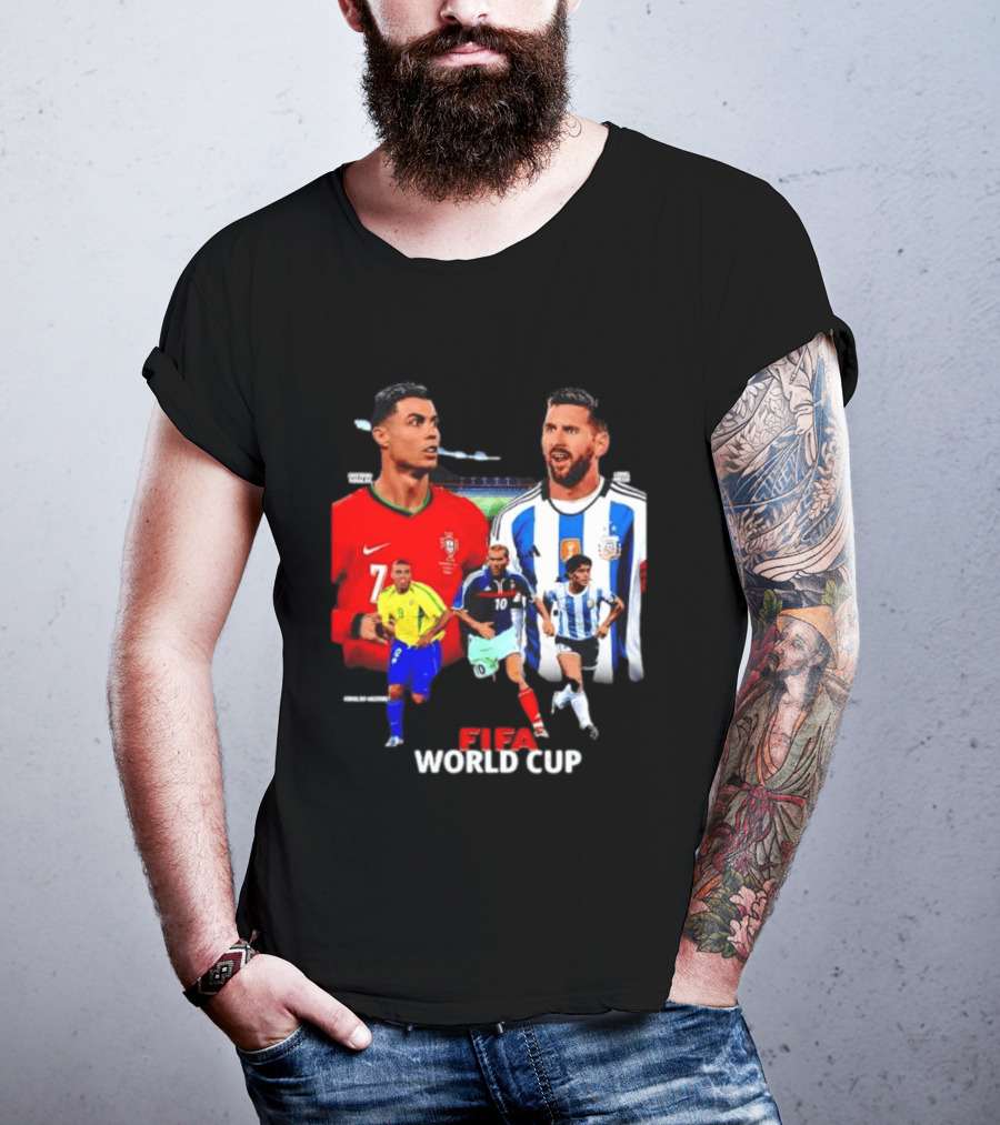 Cristiano Ronaldo Lionel Messi FIFA World Cup Ronaldo Nazario Zinedine Zidane Diego Maradona T-Shirt