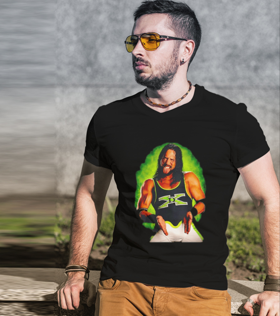 DX Seth Rollins Men's Wrestling Iconic Attitude Era Shawn X Pac D Generation X Green T-Shirt