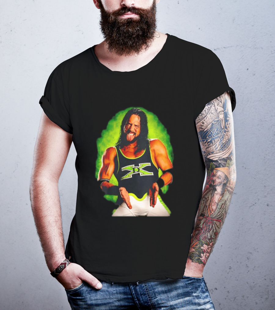 DX Seth Rollins Men's Wrestling Iconic Attitude Era Shawn X Pac D Generation X Green T-Shirt