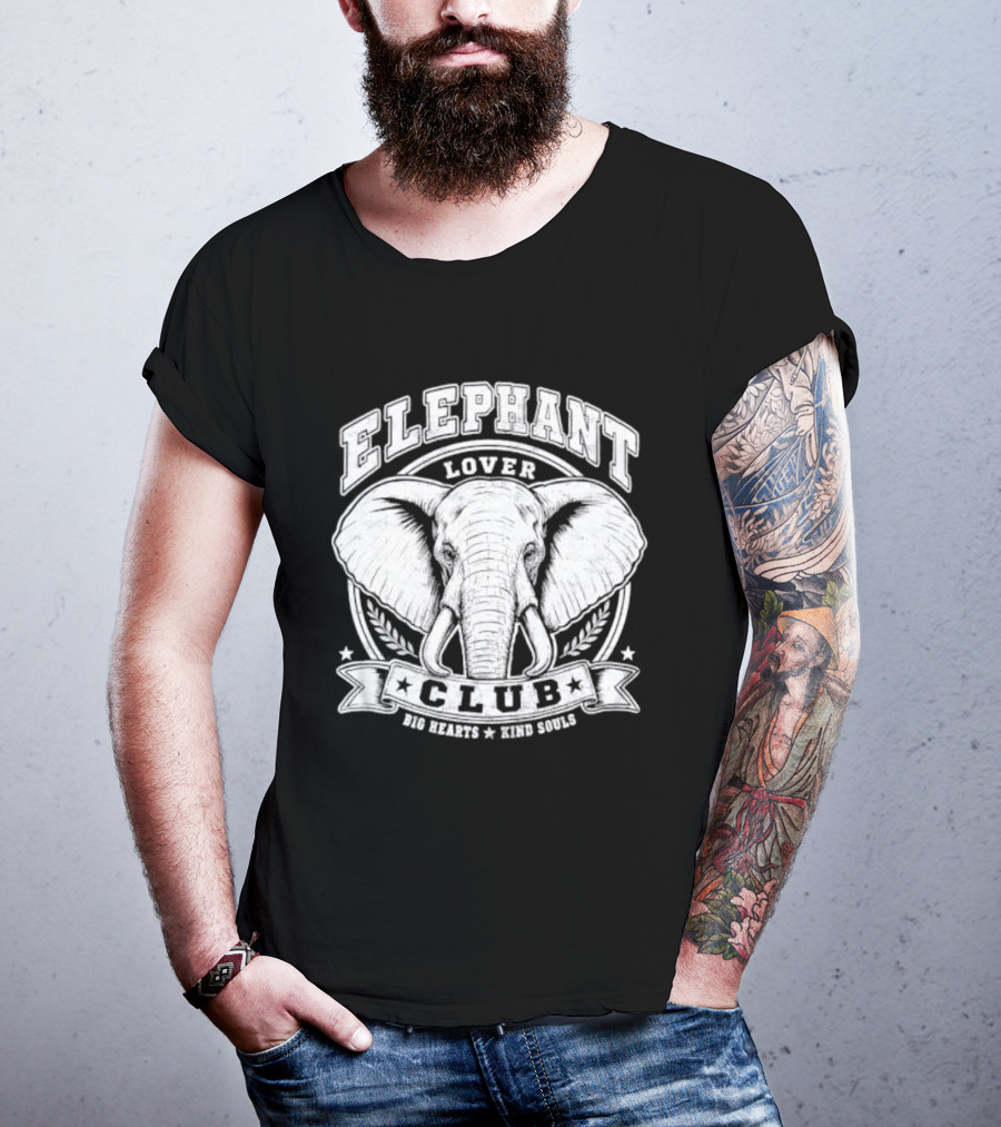 Elephant Lover Club Big Hearts Kind Souls T-Shirt