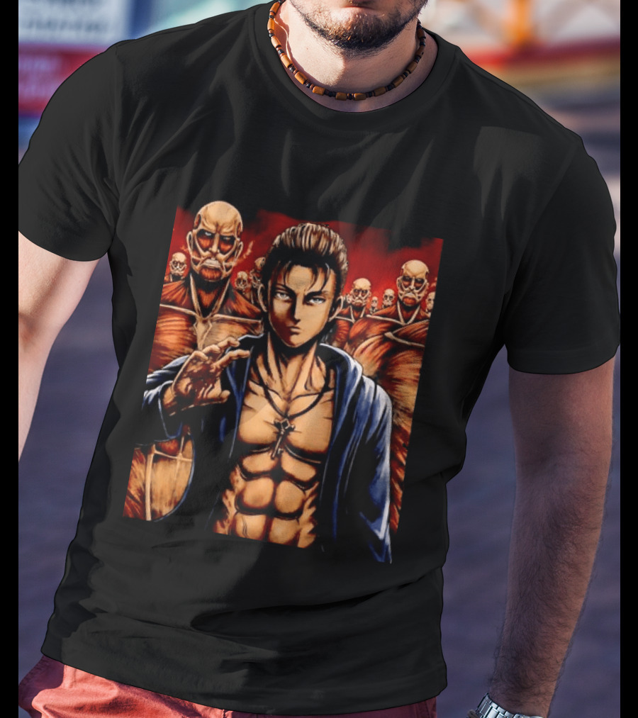 Eren Yeager The Rumbling Attack On Titan Colossal Titans Anime Scene T-Shirt