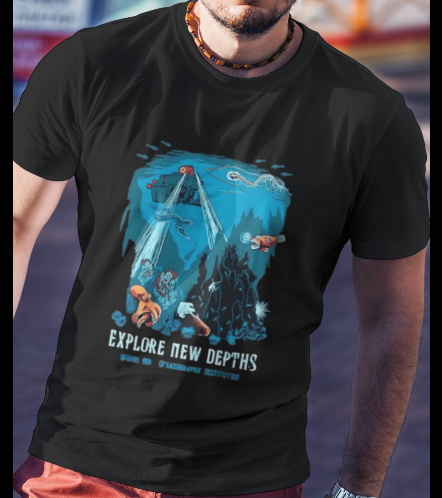 Explore New Depths Woods Hole Oceanographic Institution Submarine Adventure Ocean Exploration T-Shirt