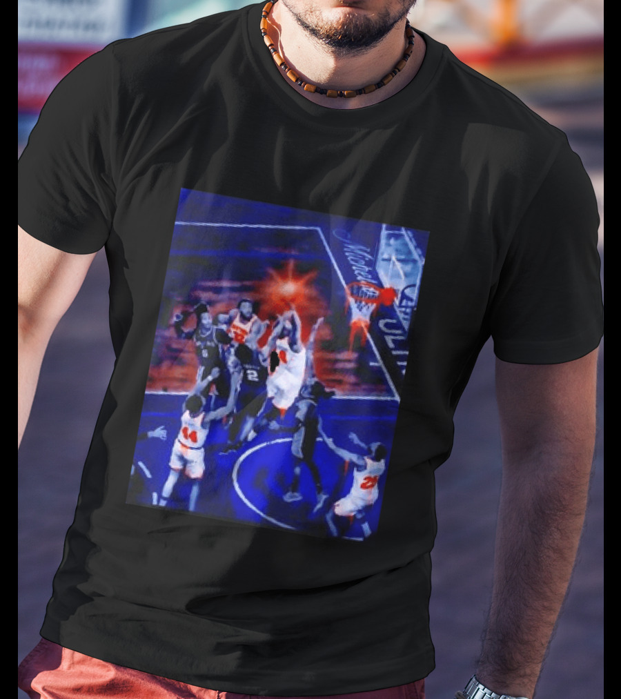Jalen Brunson New York Knicks NBA Game Action Michelob Ultra Basketball Scene T-Shirt