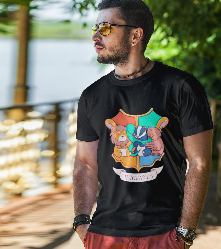 Hugwarts Lion Snake Badger Eagle T-Shirt