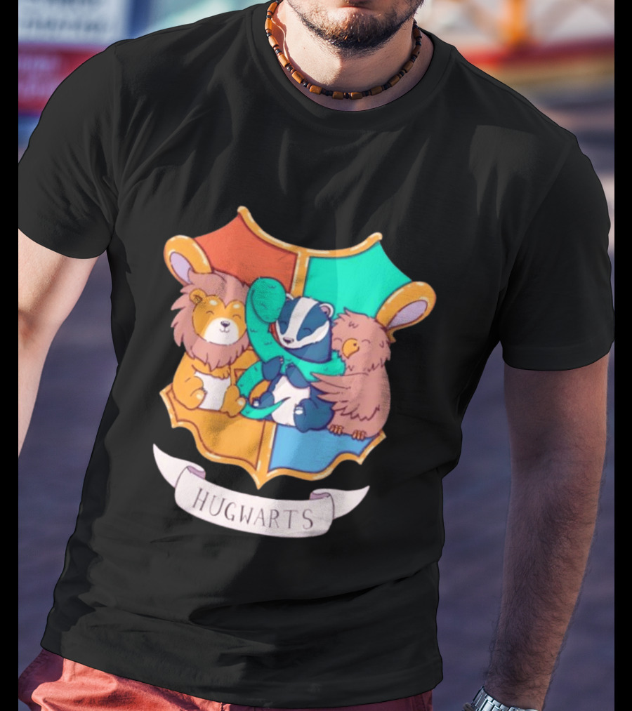 Hugwarts Lion Snake Badger Eagle T-Shirt