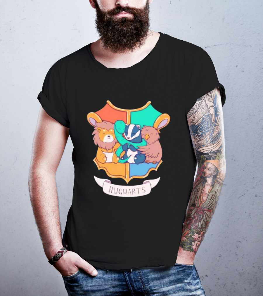 Hugwarts Lion Snake Badger Eagle T-Shirt