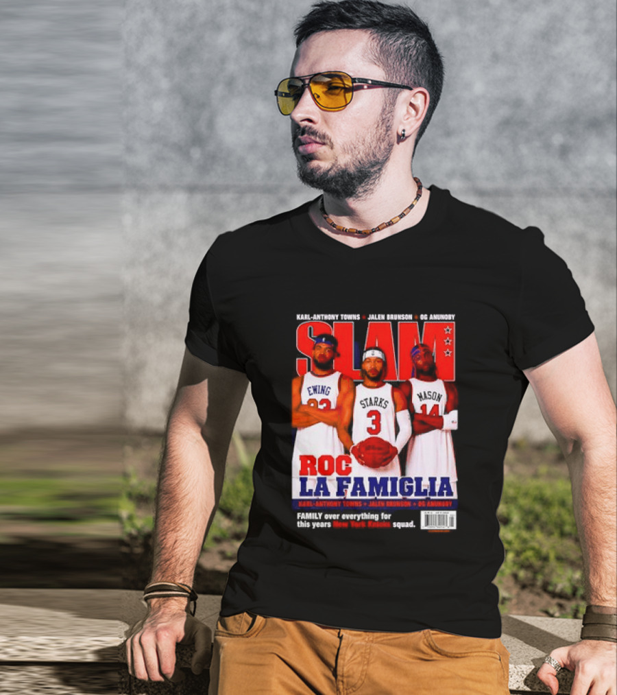 SLAM Magazine Roc La Famiglia Karl Anthony Towns Jalen Brunson OG Anunoby New York Knicks T-Shirt