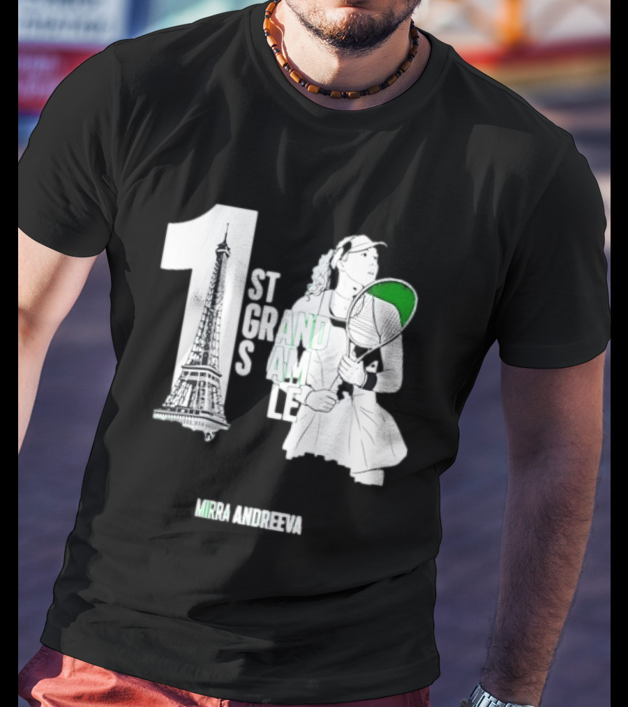 Paris Tennis Victory Mirra Andreeva 1st Grand Slam Title T-Shirt