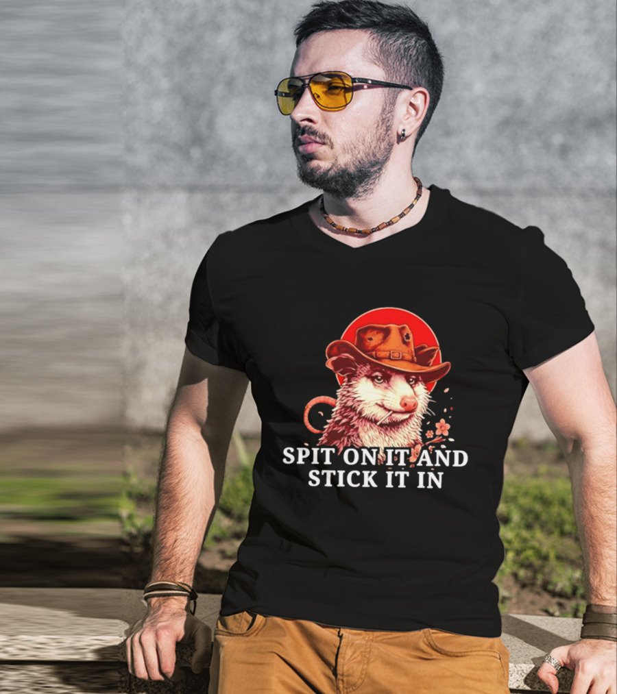 Spit On It And Stick It In Opossum Cowboy Red Hat T-Shirt