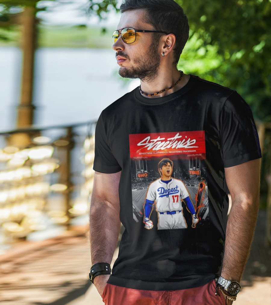 Shohei Ohtani Streetwise Dopest 17 Los Angeles Dodgers Baseball Stadium T-Shirt