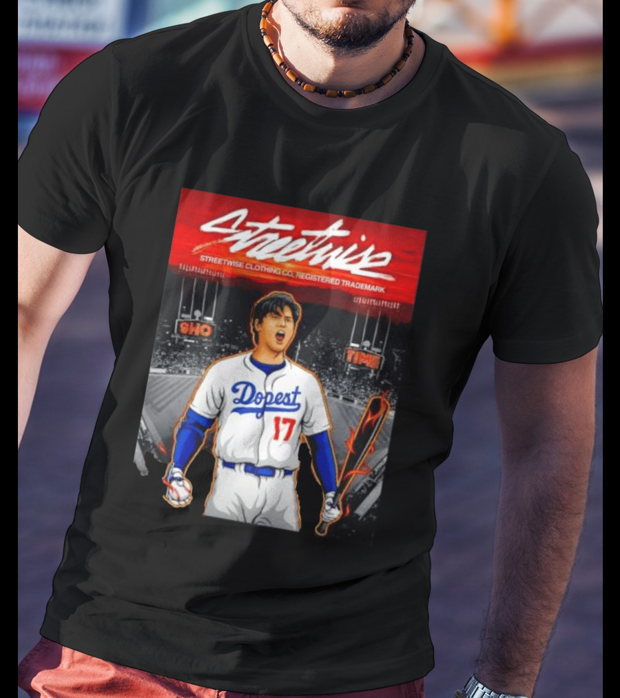 Shohei Ohtani Streetwise Dopest 17 Los Angeles Dodgers Baseball Stadium T-Shirt
