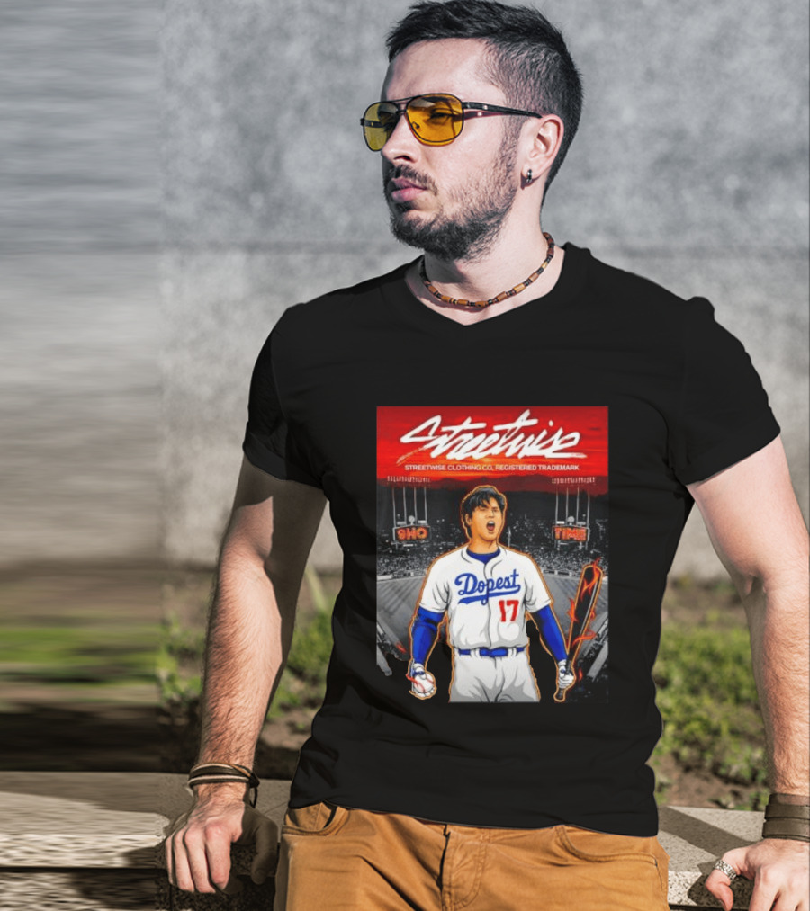 Shohei Ohtani Streetwise Dopest 17 Los Angeles Dodgers Baseball Stadium T-Shirt