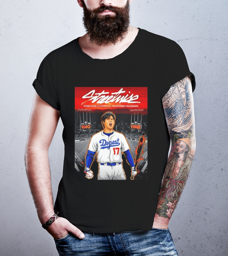 Shohei Ohtani Streetwise Dopest 17 Los Angeles Dodgers Baseball Stadium T-Shirt