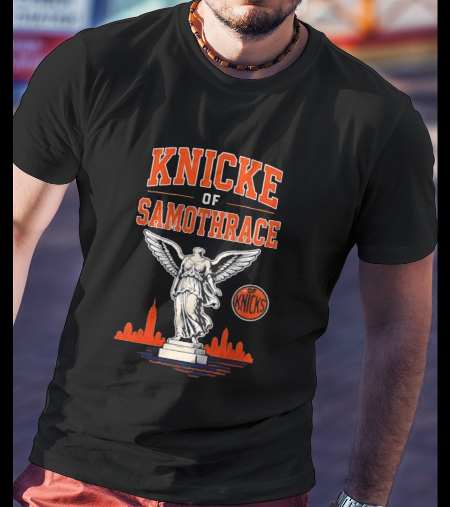 Knicks Of Samothrace Winged Victory Statue Basketball Skyline T-Shirt