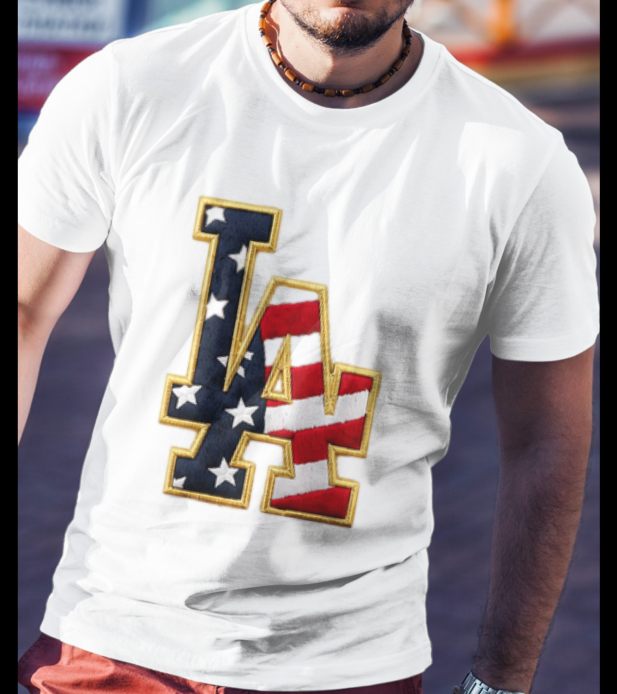 2026 Dodgers 4th Of July LA Stars Stripes T-Shirt