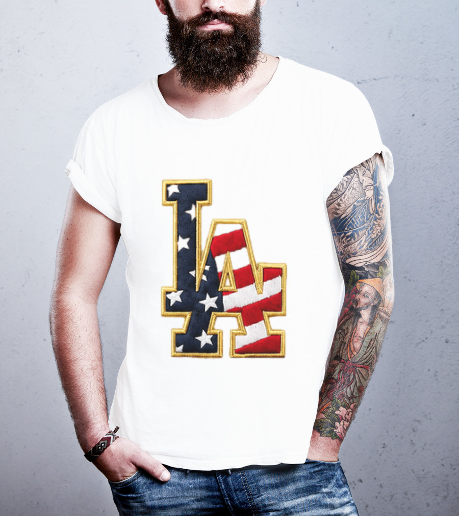 2026 Dodgers 4th Of July LA Stars Stripes T-Shirt