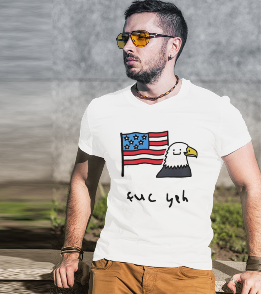 Bald Eagle United States Flag Patriotic Meme Fuc Yeh T-Shirt