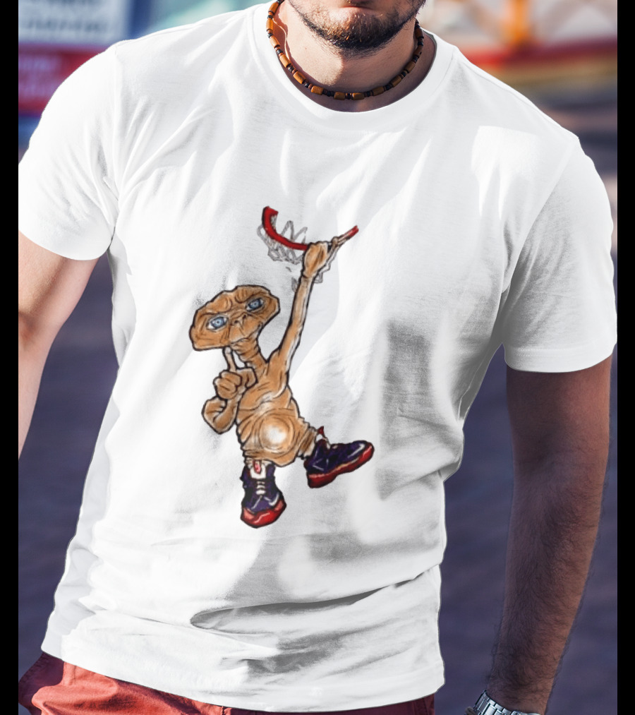 E The Extra Terrestrial Dunk Basketball Alien Retro Sneakers T-Shirt