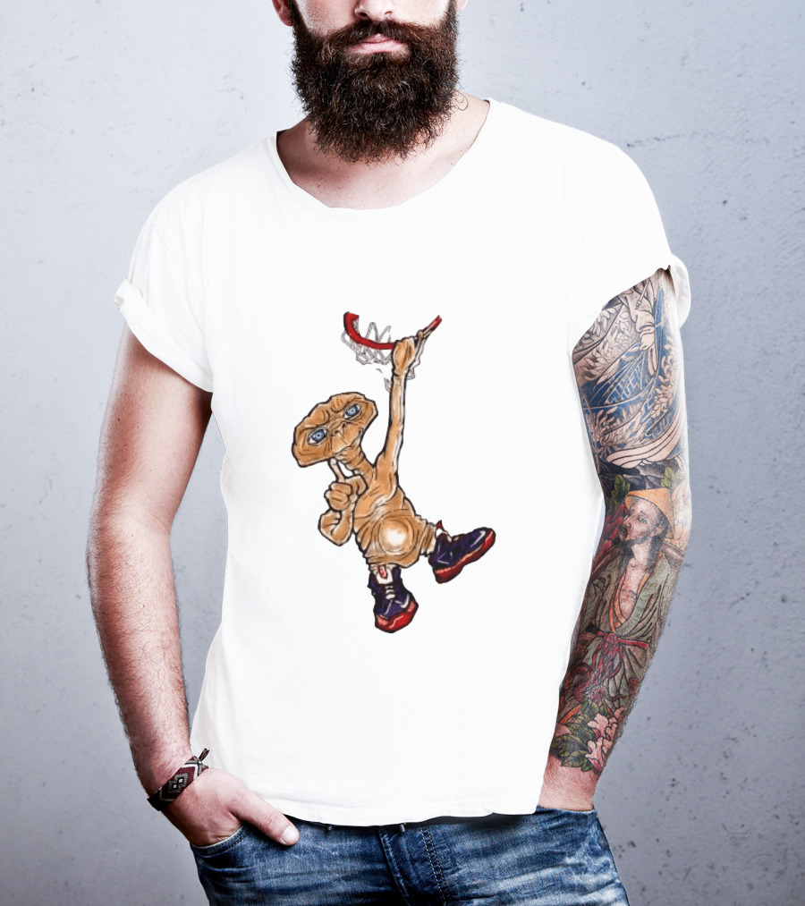 E The Extra Terrestrial Dunk Basketball Alien Retro Sneakers T-Shirt