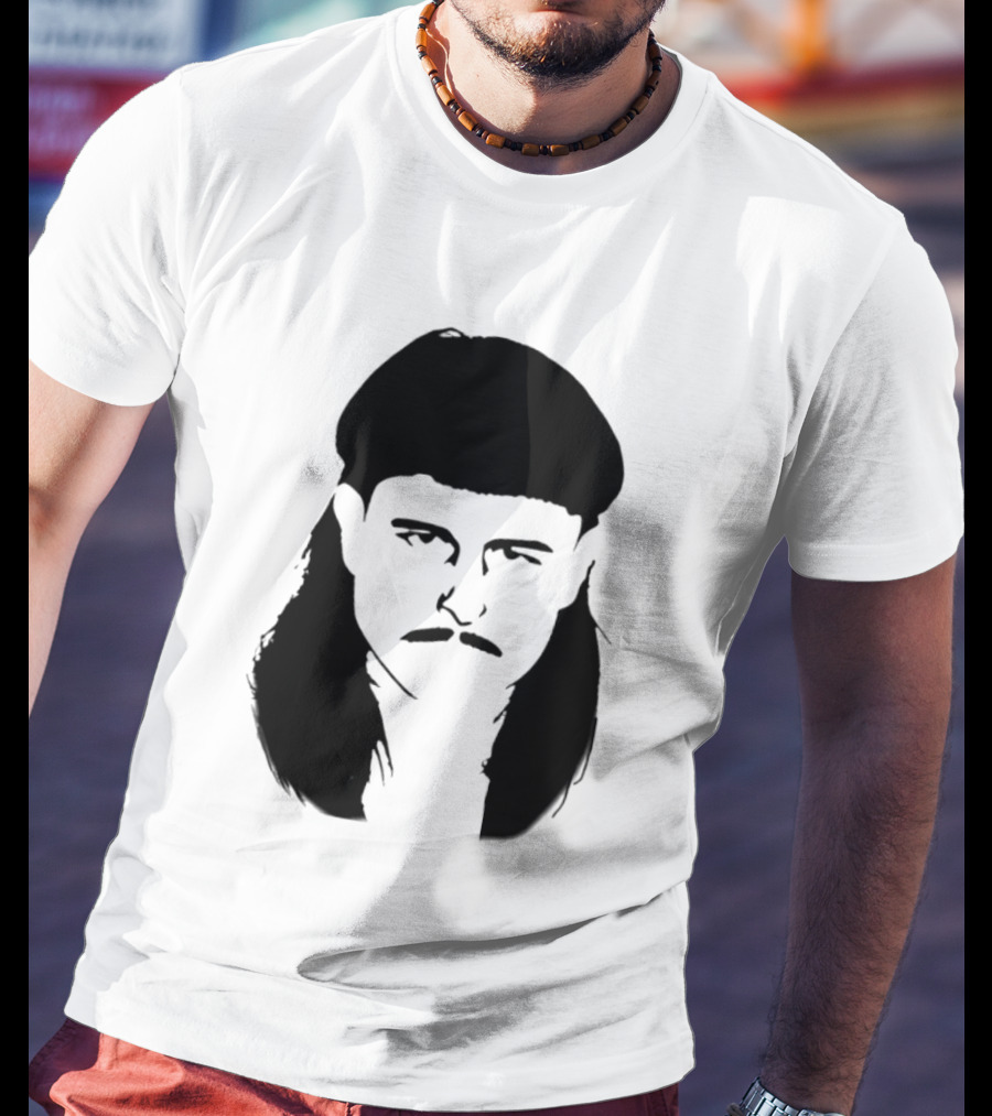 Oliver Tree Black And White Mullet And Mustache T-Shirt