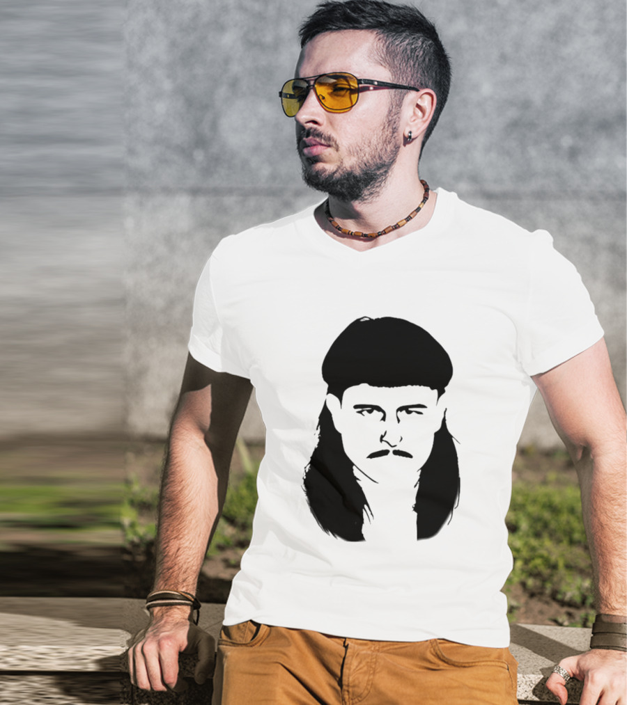 Oliver Tree Black And White Mullet And Mustache T-Shirt