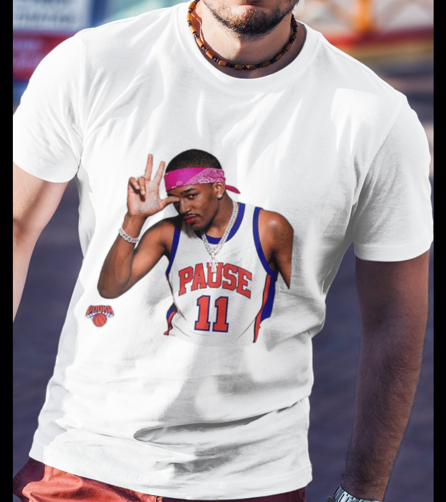 Pause Brunson 11 New York Knicks Basketball Icon Nodoka T-Shirt